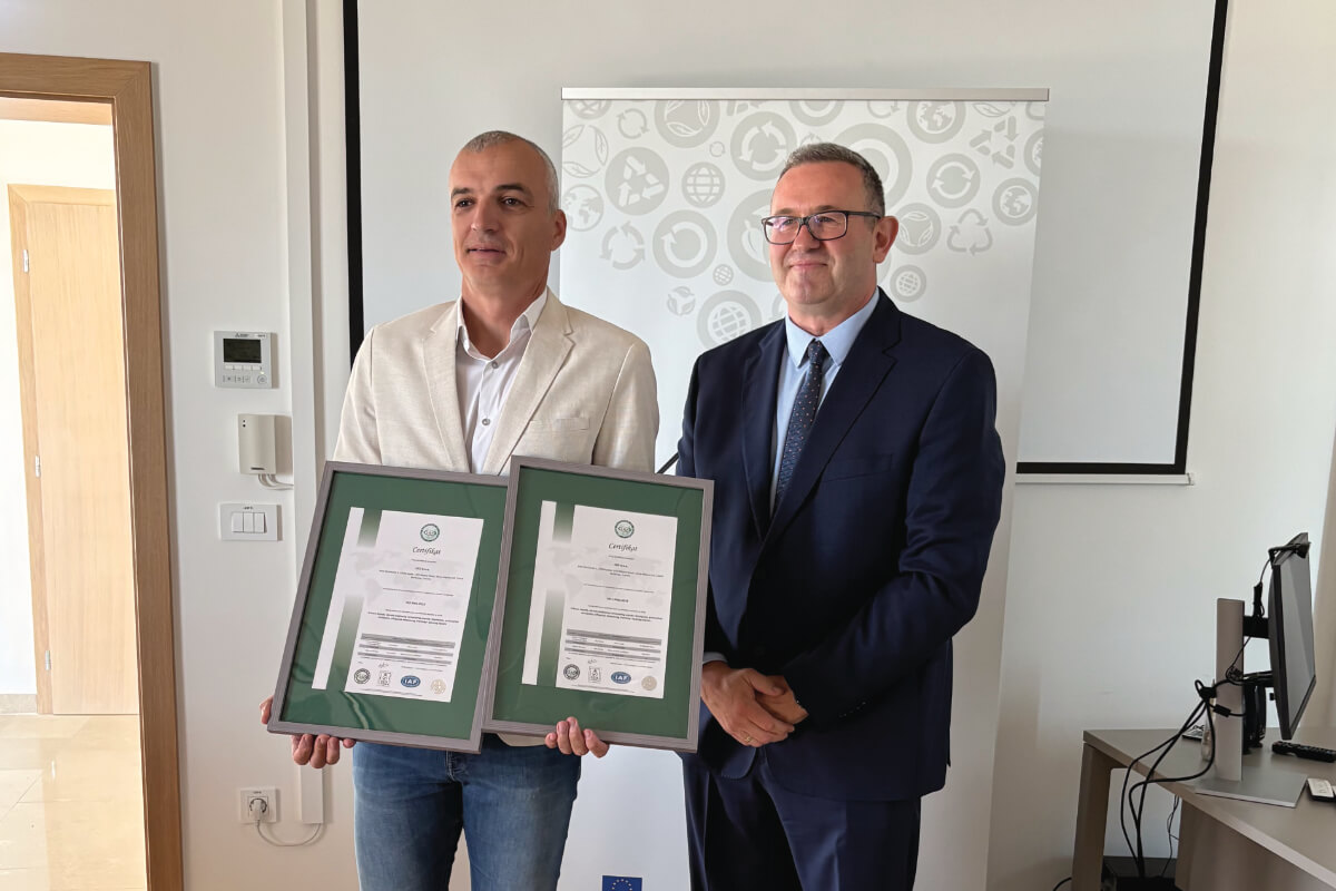 Tvrtka Eko d.o.o. uspješno certificirana prema normama ISO 9001 i ISO 14001